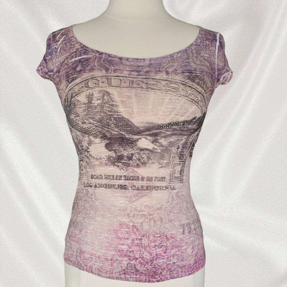 Y2k Bedazzled Guess Top